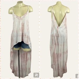 Express One Eleven High Low Tank Top Dress Pink Tie-Dye Large Great For Beach